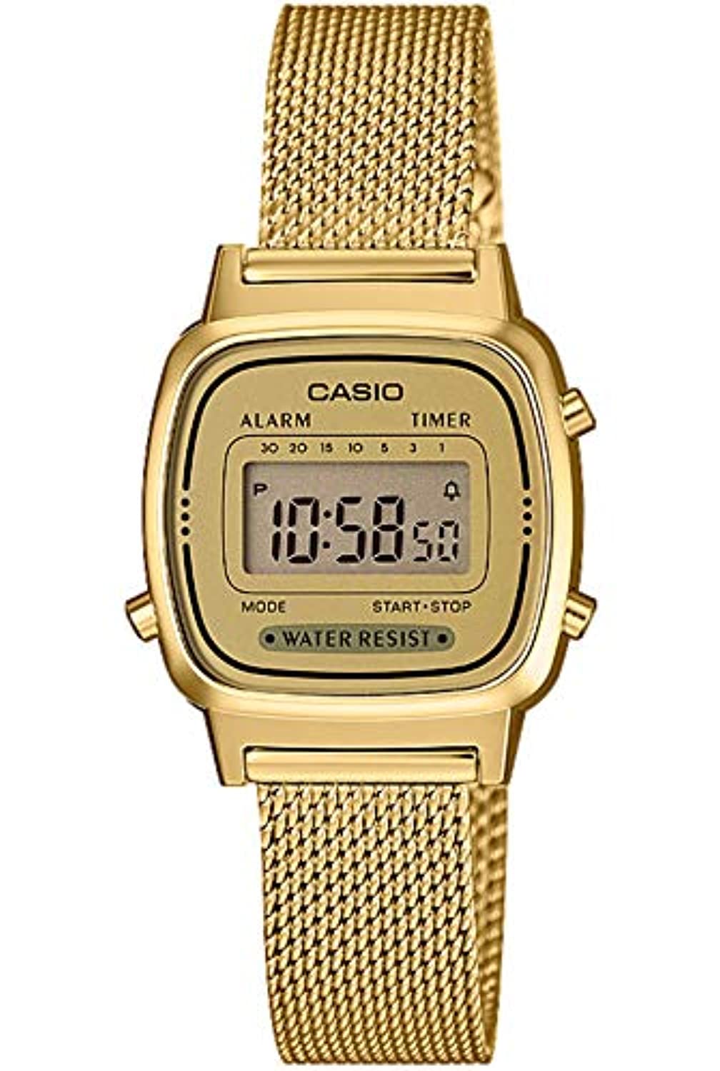 Casio Orologio digitale al quarzo da donna con cinturino in acciaio inox  massiccio - Carducci 1969